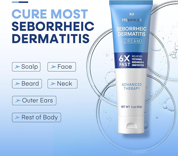 Seborrheic Dermatitis Scalp Treatment Cream: Soothing Itching Redness Scaling of Seborrheic Dermatitis - Fast-Acting Anti-Itch Ointment for Scalp Face Chest and Body for Men and Women 1 Pack-VivaGrace Women