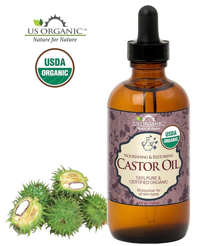 US Organic Castor Oil, USDA Certified Organic,Expeller Pressed, Hexane Free, 100% Pure & Natural moisturizing and emollient properties, For Skin, Hair Care, Eyelashes, DIY projects (4 oz (115 ml))-VivaGrace Women