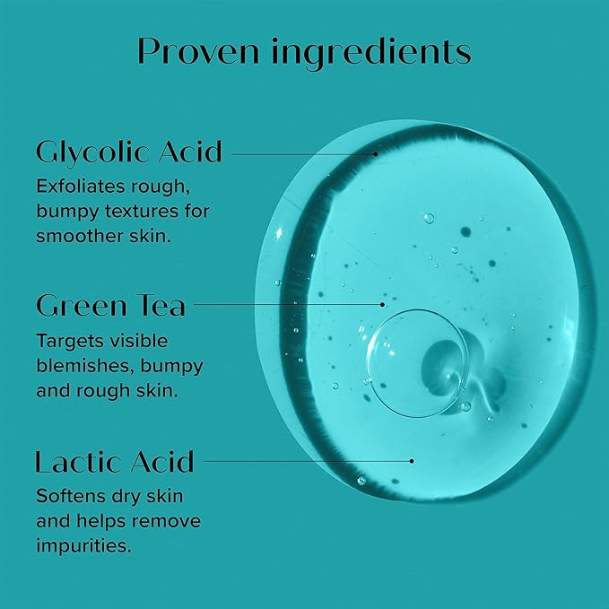 Medix 20% Glycolic Acid Booster + Exfoliating Body Wash Cleanser Skin Care 2PC Set | AHA Exfoliant Body Wash + Body Serum Both Refine + Soften Dead Dry Skin, Bumps, Wrinkles, & Fine Lines, Bundle-VivaGrace Women