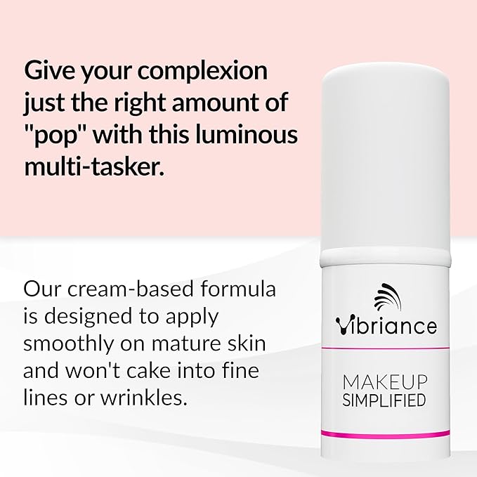 Vibriance Highlighter Shimmer Stick - All-in-One, Mature Skin Highlighter - Lips, Cheeks, Eyes Cosmetics for Older Women - Makeup Simplified in Illuminate