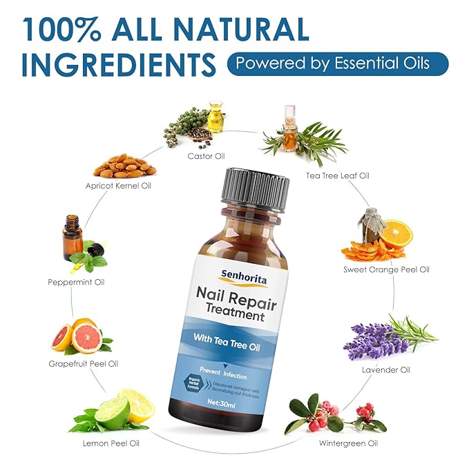 Toenail Repair Treatment, Extra Strength Nail Repair Liquid with Natural Tea Tree Oil Extract, Toenail Repair Solution for Thickened and Ingrow Nails-VivaGrace Women