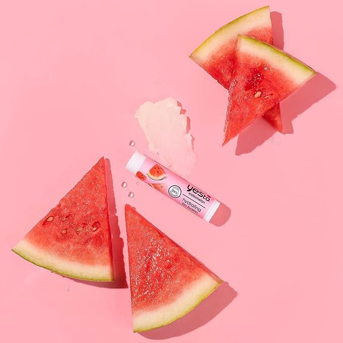 Yes To Watermelon Hydrating Lip Balm, Refreshing Non-Sticky Formula That Restores Dry Cracked Lips & Locks In Moisture, With Apricot Kernel Oil & Antioxidants, Natural & Cruelty Free, 0.15 Oz, 3-Pack-VivaGrace Women