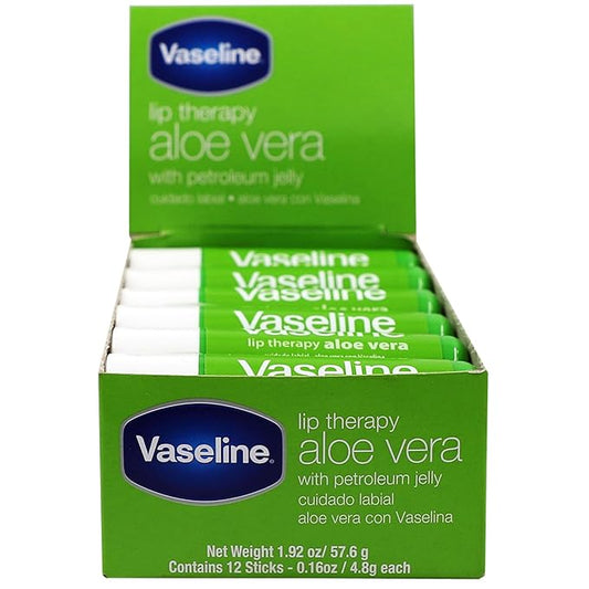 Vaseline Lip w/o Backer Card Aloe - 12 pack box-VivaGrace Women