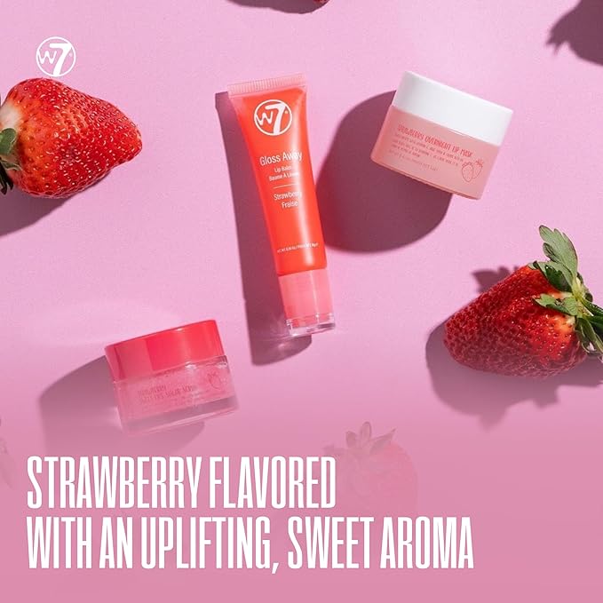 W7 Sweet Dreams Lip Care Trio - 3 Piece Set - Overnight Lip Mask, Lip Balm & Lip Scrub - Strawberry-VivaGrace Women