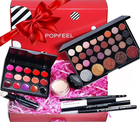 All in One Makeup Kit for Women Full Kit, Kit de Maquillaje para Mujer Included Shimmer 29 Colors Eyeshadow Palette, Brushes, Mascara, Eyeliner, Lipstick Palette, Contour Stick-VivaGrace Women