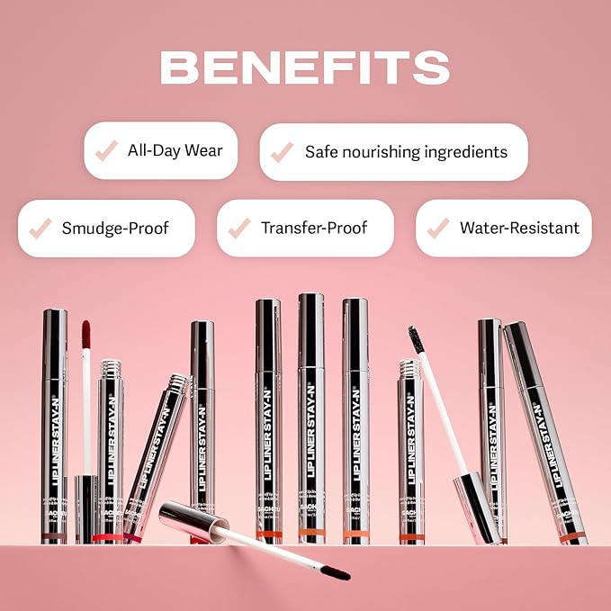Sacheu Lip Liner STAY-N Peel Off Lip Stain — Long Lasting Matte Lip Tattoo Transfer Proof Lipstain Infused with Hyaluronic Acid & Vitamin E for All Skin Types — Vegan & Cruelty-Free, SINamon