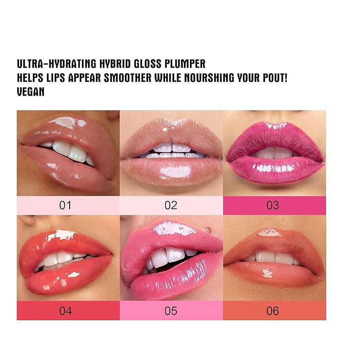 Natural Spicy Lip Plumping Booster Lip Plumping Oil，Lip Plumper Gloss, Ultra-Hydrating & Nourishing Plump and Pout Lip Plumper, Glossy Finish Fuller Lip Plumping Lip Gloss for Women Girls(04#)-VivaGrace Women
