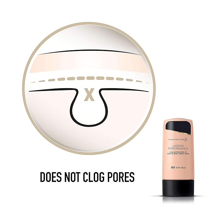 Max Factor Lasting Performance Long Lasting Foundation 101 Ivory Beige-VivaGrace Women