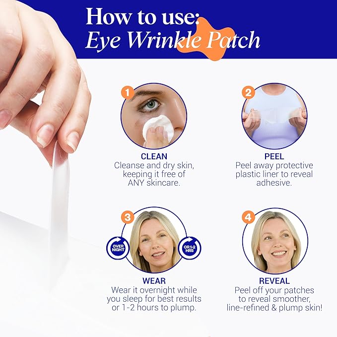 Wrinkles Schminkles Under Eye Wrinkle Starter Pack - Set of Reusable Under Eye Wrinkle Patches (3 pairs) + Silicone Patch Cleanser (2 oz) for Smoother Under Eyes & Fresh Look-VivaGrace Women