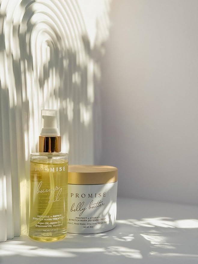 Promise Stretch Mark Prevention Kit, Scars and Dry Skin, Ultra-Hydrating Stretch Mark Cream and Stretch Mark Oil for Pregnant Women, Vegan, Non-Toxic, Set-VivaGrace Women