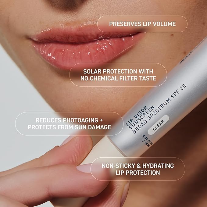 Skin Lip Visor, Clear Lip Balm with SPF 30 PA+++. Mint Flavored with Non-Sticky Finish – Moisturizing Semi Gloss Balm Sunscreen for Daily Use - 2 Pack-VivaGrace Women