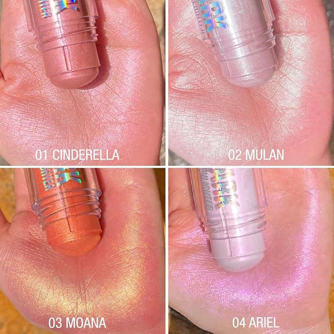 Chubby Cream Highlighter Stick for Face, Glitter Eyeshadow Makeup, Highlight Stick, Face Highlighters & Luminizers, Light Pink Peach Shimmer-VivaGrace Women