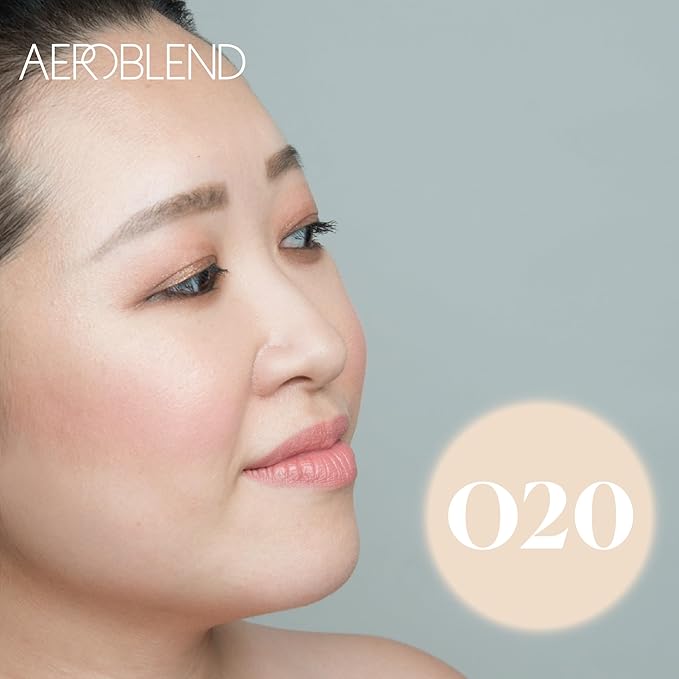 AEROBLEND Airbrush Foundation Makeup (O20) Professional, Water-Based, Buildable, Long-wearing, For all skin types, 1 oz-VivaGrace Women