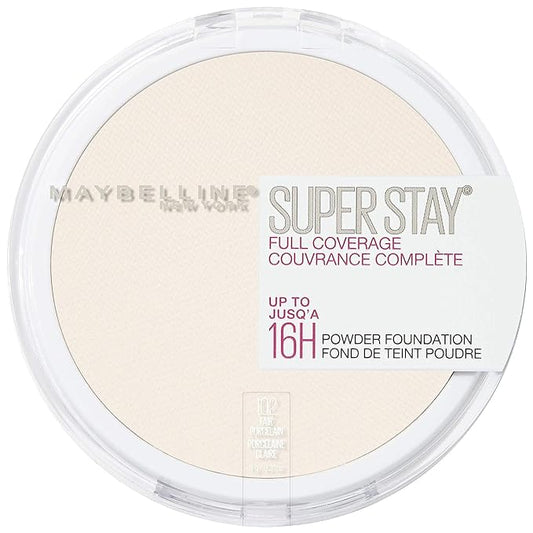 Maybelline Super Stay Full Coverage Powder Foundation Makeup, Up to 16 Hour Wear, Soft, Creamy Matte Foundation, Fair Porcelain, 1 Count-VivaGrace Women