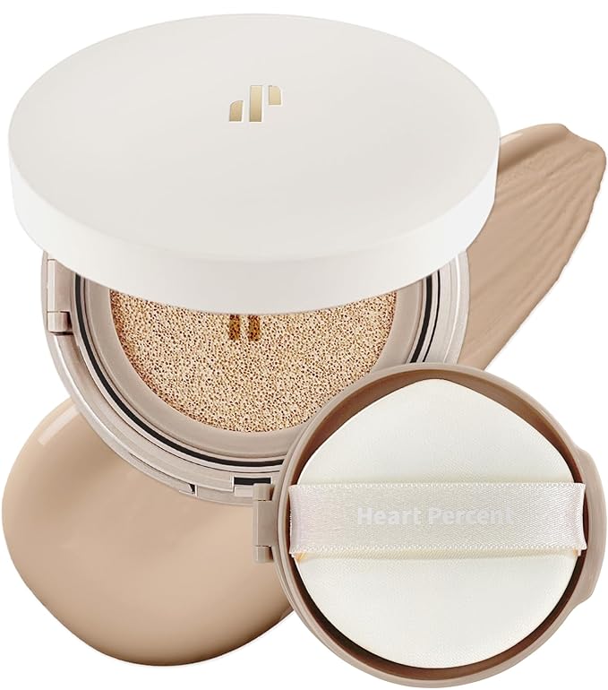 Heart Percent Dote on Mood Layer Cushion SPF 50+/PA+++ with Refill, Satin Glow Silky Flawless Finish Full Coverage Advanced Skincare Foundation (#23N)-VivaGrace Women