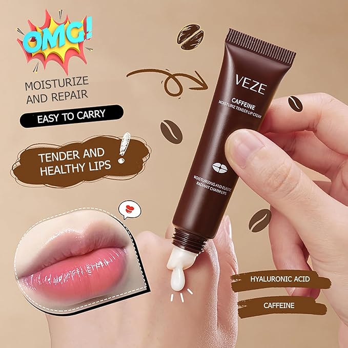 VENZEN Caffeine Moisturizing Tender Lip Cream Elastic Radiant Charm Coffee Lips Care 15g / 0.53oz-VivaGrace Women
