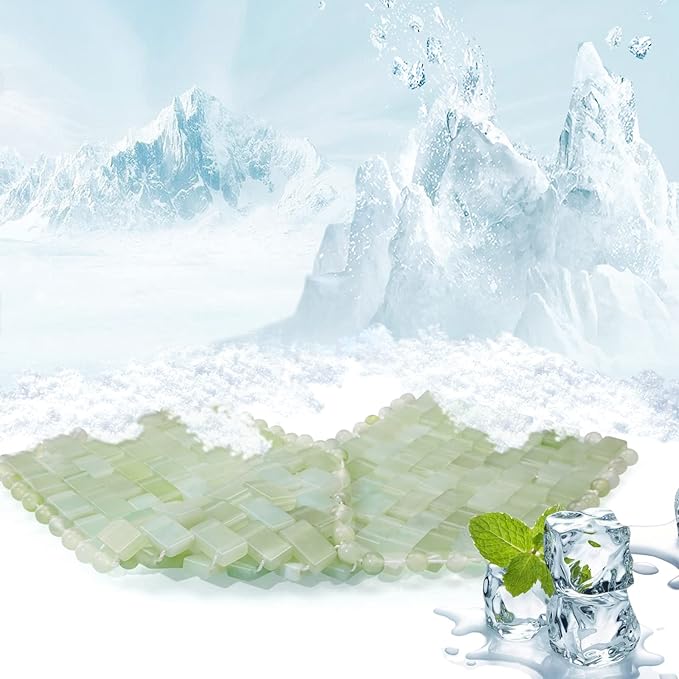 Jade Eye Mask, gemshan 2 Pcs Stone Eye Mask Hot or Cold Use, Green Jade Facial Eye Sleeping Mask-VivaGrace Women