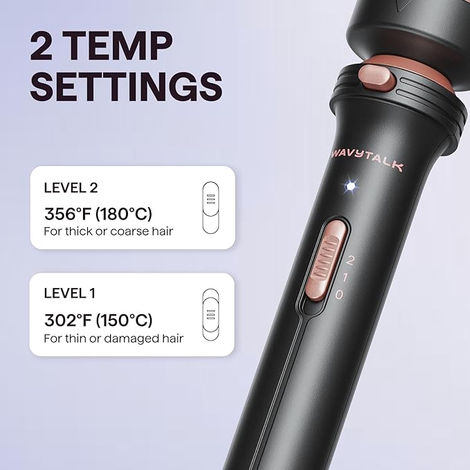 Wavytalk Thermal Brush, 1 1/2 inch Heated Round Brush with Detachable Head, Velvet Pouch and Dual Voltage for Travel, Easy to Create Blowout Look, Rose Gold-VivaGrace Women