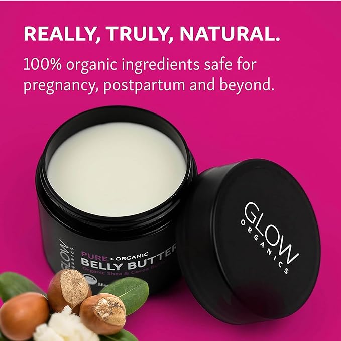 Belly Butter for Pregnancy, 100% Organic Stretch Mark Cream, Maternity Skincare for Itchy Skin & Scars, Safe Daily Ritual for Moms, 3.8oz-VivaGrace Women