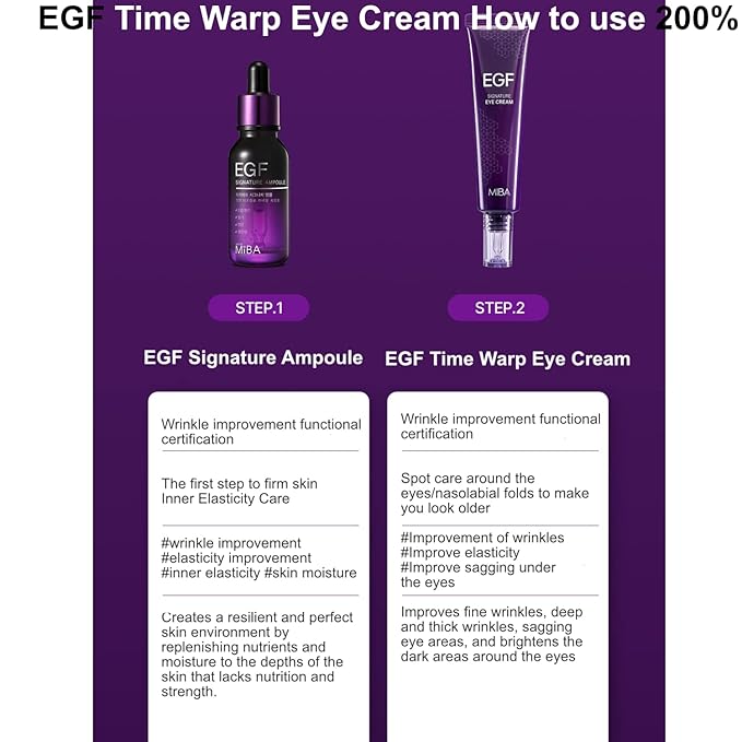 MIBA EGF Signature Time Warp Eye Cream 30ml / 1.01 fl.oz with all the conditions of a good eye cream-VivaGrace Women