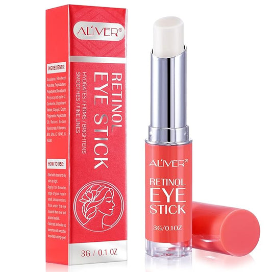 Retinol Eye Stick, Retinol Eye Cream for Dark Circles and Puffiness, Under Eye Cream Anti Aging, Eye Cream for Puffiness and Bags under Eyes, Brightening Eye Balm Reduces Fine Lines and Dark Circles-VivaGrace Women