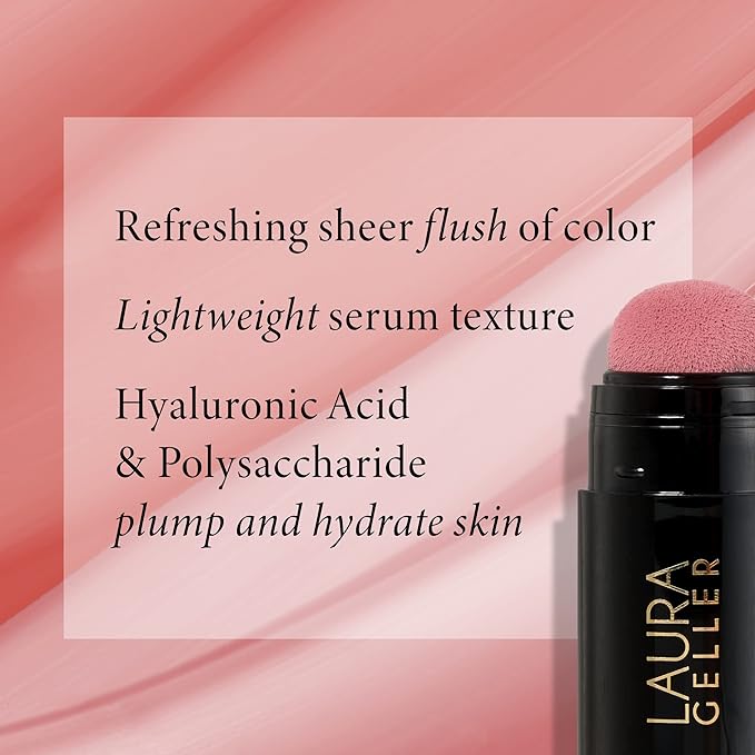 LAURA GELLER NEW YORK Serum Blush Tint, Lightweight Liquid Blush for Cheeks, Weightless Watercolor Sheer Finish, Graceful Guava-VivaGrace Women