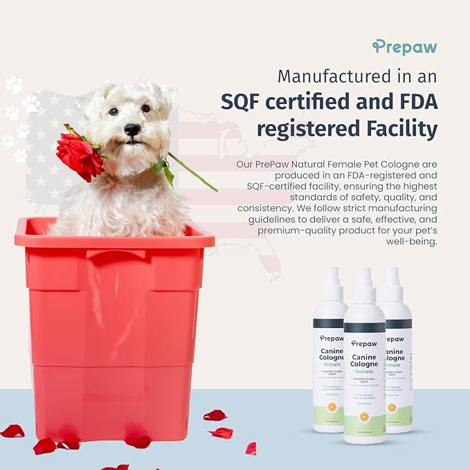 Natural Pet Cologne - Powdery Floral Scent, 3-in-1 Deodorizing, Conditioning & Moisturizing Spray for Dogs & Cats - Long Lasting. Daily Use, 8 fl oz (Female Pet)-VivaGrace Women