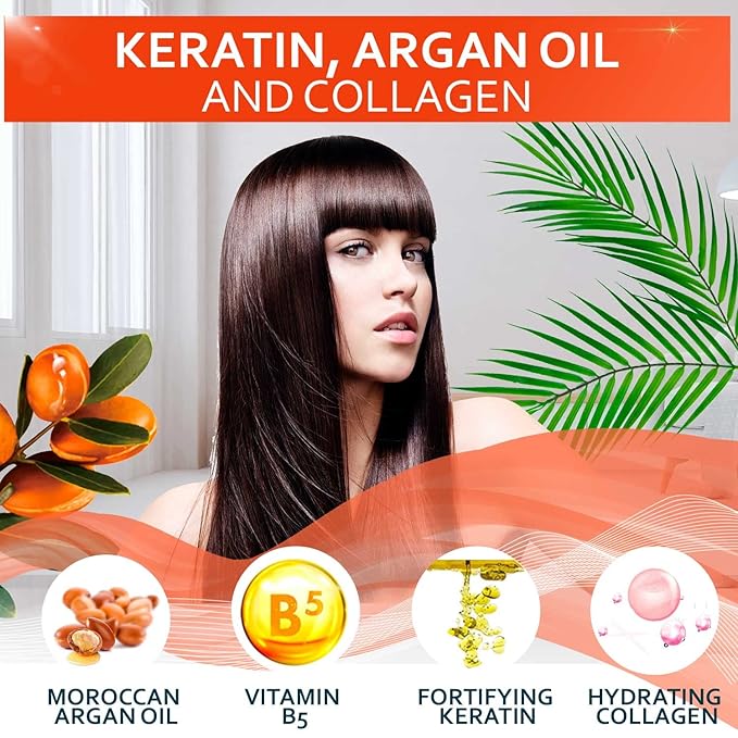 Keratin Conditioner – Sulfate and Paraben Free Deep Treatment for Dry, Damaged Hair - Salon Formula - For Curly, Color Treated, Straight and Frizzy Hair – for Women and Men to Repair Split Ends-VivaGrace Women