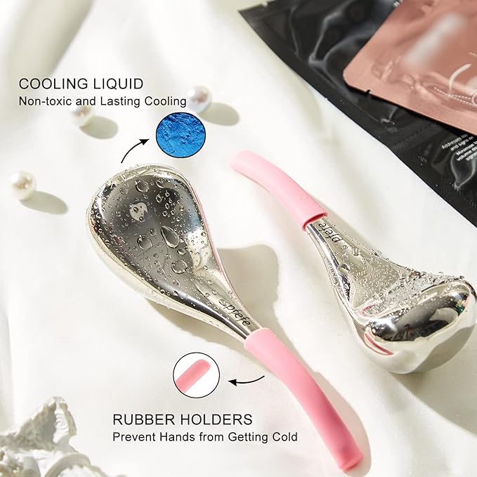 Cryo Sticks Facial Skin Care Ice Globes for Women Face Eyes, Stainless Steel Face Beauty Tools for Girls Ladies, Esthetician Supplies Cooling Spa Globes with Storage Case-VivaGrace Women