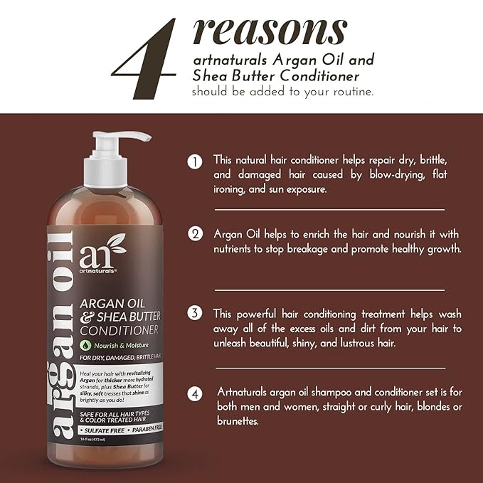 Artnaturals Argan Oil Hair Conditioner - (16 Fl Oz / 473ml) - Sulfate Free - Treatment for Damaged and Dry Hair - For All Hair Types - Safe for Color Treated Hair-VivaGrace Women