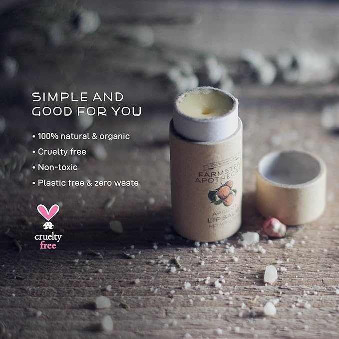 Farmstead Apothecary, Lip Balm Apricot, 0.25 Ounce-VivaGrace Women