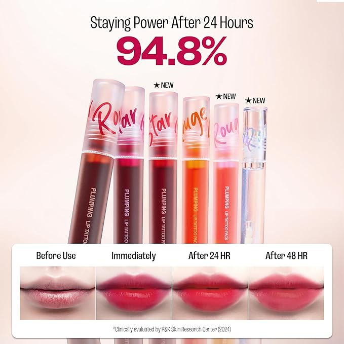 Rouge Star Plumping Lip Tattoo (0.17 oz) - 72-HR Long Lasting Waterproof Peel Off Lip Stain - Transfer-Proof, Non -Sticky Hydrating Matte Lip Tint Tattoo (Plum Berry)-VivaGrace Women