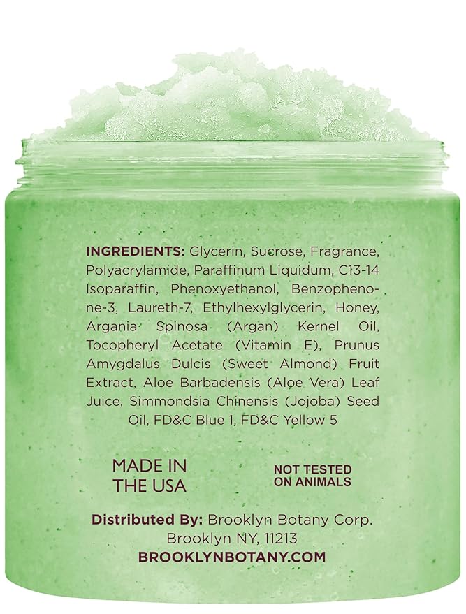 Brooklyn Botany Green Tea Honey Sugar Scrub for Body 10 oz – Deeply Hydrating and Gently Exfoliating Body Scrub for Women and Men – Moisturizing and Nourishing the Skin-VivaGrace Women