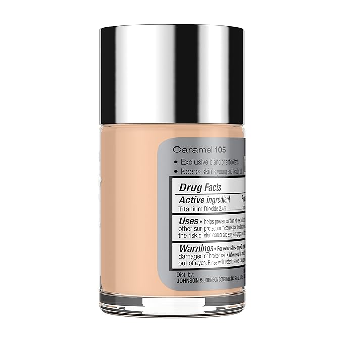 Neutrogena Healthy Skin Liquid Makeup Foundation, Broad Spectrum SPF 20 Sunscreen, Lightweight & Flawless Coverage Foundation with Antioxidant Vitamin E & Feverfew, 105 Caramel, 1 fl. oz-VivaGrace Women