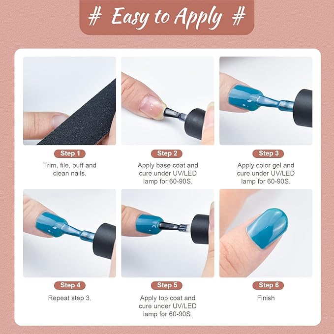 JODSONE Gel Nail Polish Kit with U V Light 32 Color Soak Off Base&Top Glitter Coat Gel Polish for DIY Manicure Lovers-VivaGrace Women