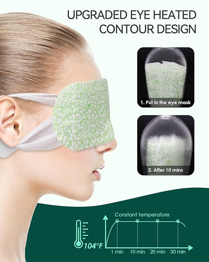 ProCIV 30 Packs Unscented Steam Eye Mask for Dry Eye, Self Heating Moist Heated Eye Mask for Dark Circles and Puffiness Disposable Warming Eye Mask for Soothing Headache Relieve Eye Fatigue Sleep Mask-VivaGrace Women