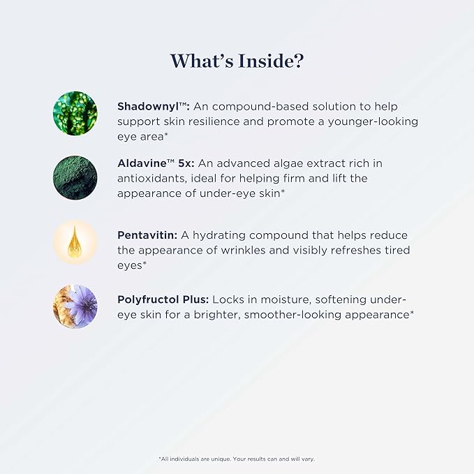 Radiate + Revive Hydrating Eye Cream- Rejuvenate Tired Eyes w/Algae to help Sagging, Hollowing, & Wrinkles- Lift Eyes, Firm Skin, Plump Complexion w/Antioxidants and Pearl Powder-VivaGrace Women