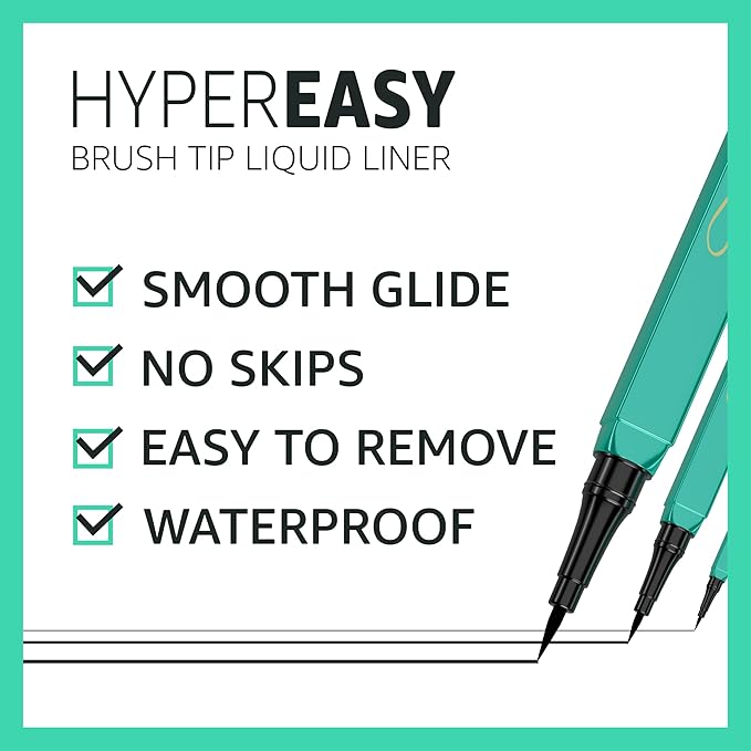 OETUIOW Liquid Eyeliner, Long-Lasting & Waterproof Eyeliner Pen, Quick Drying, Super Slim Precise All Day for Women, Glides on Smoothly, Cruelty-Free & Vegan (Black)