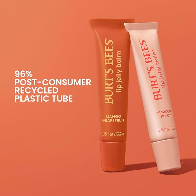 Burt’s Bees Mango Grapefruit Lip Jelly Balm, With Hyaluronic Acid and Squalane Moisturizer To Instantly Hydrate Lips, Lip Gloss With Responsibly Sourced Beeswax, Tint-Free, Lip Treatment, 0.45 oz.-VivaGrace Women