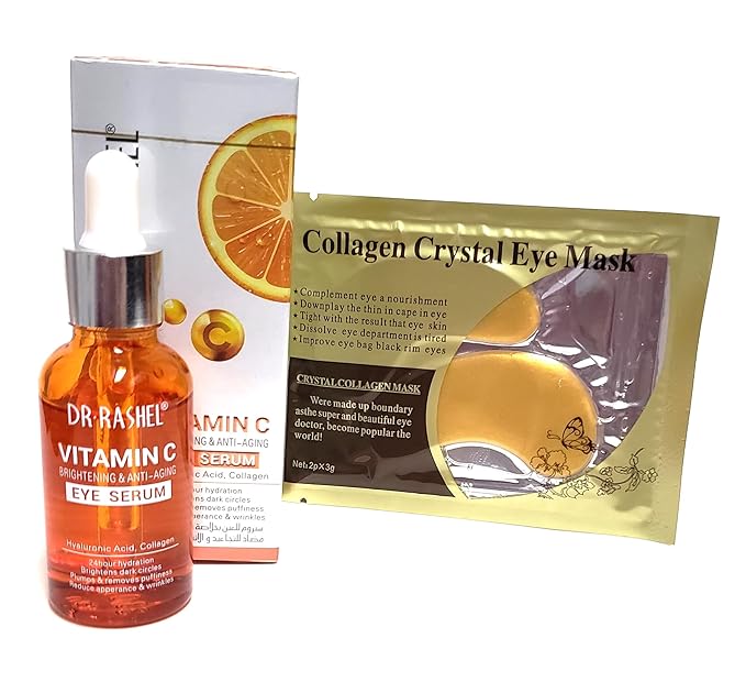 Vitamin C Eye Anti - Aging Serum Essence | Hyaluronic Acid and Collagen, Reduce Wrinkles, Remove Dark circles & Puffiness, Size (1.01 oz)-VivaGrace Women