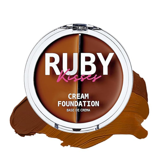 Ruby Kisses 3D Face Creator Cream Foundation & Concealer, 12 Hours Long Lasting, Medium to Full Coverage, Non-Greasy, Ideal for Makeup & Contour Palette (Level 12)-VivaGrace Women