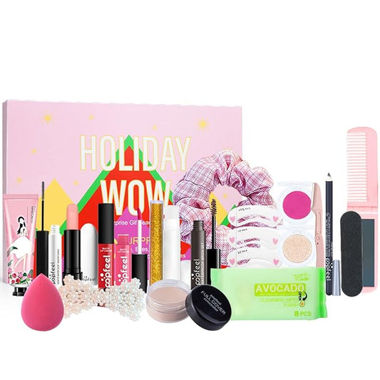 All-in-One Makeup Gift Set Carry All Makeup Kit Women Full Kit With Makeup Bag Lipgloss Lipstick Concealer Blush Foundation Face Powder Eyeshadow Palette Cosmetic Palette #9-VivaGrace Women