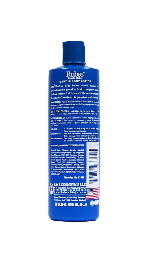 RUBEE Body & Hand Lotion - Pack of 6 Non-Greasy Lotion for Women & Men - 16oz for Extremely Dry Skin - Vitamin E Moisturizer-VivaGrace Women