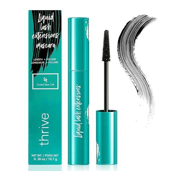Blackthrives Mascara Liquid Lash Extensions Cosmetics, Premium Waterproof Smudge-Proof Natural No Clumping Thick and Volumising & Lengthening Lasting All Day (Rich Black）