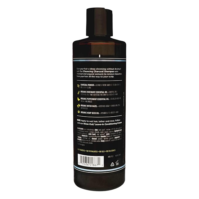Barrel and Oak - Cleansing Charcoal Shampoo, Clarifying Shampoo, Hair Care for Men, Deep Cleans & Purifies, Hydrates & Soothes Dry Scalp, Essential Oil-Based Scent, Vegan (Mint & Eucalyptus, 16 oz)-VivaGrace Women