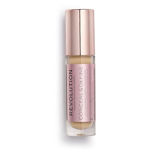 Makeup Revolution Conceal and Define Concealer, Full Coverage & Matte Finish, C9.2 for Medium/Tan Skin Tones, Vegan & Cruelty-Free, 0.7 Fl Oz-VivaGrace Women