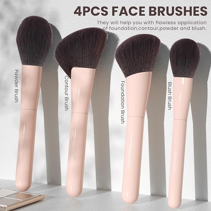 Makeup Brushes 10Pcs Professional Makeup Brush Set Foundation Contour Concealer Blush Highlight Powder Blending Eye Shadow Brush-VivaGrace Women
