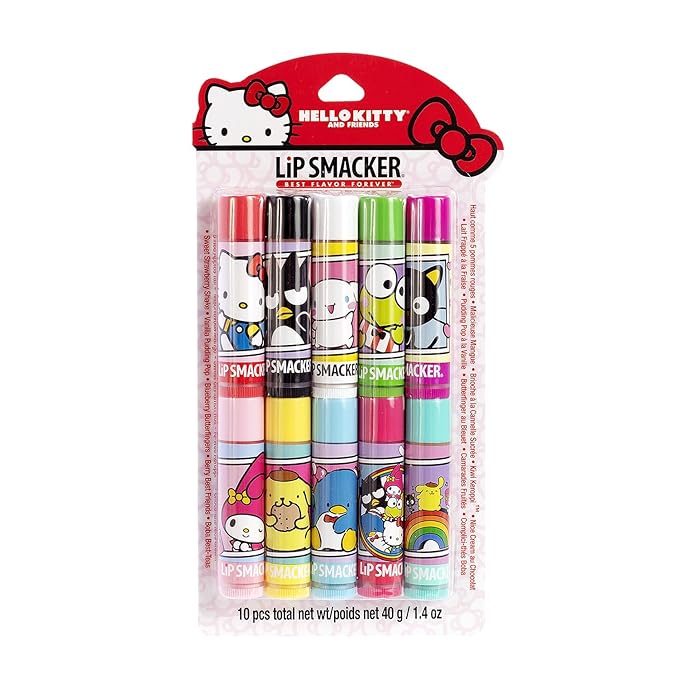 Lip Smacker Sanrio Hello Kitty & Friends Pack - 10 Moisturizing Lip Balms, Clear Matte, Hydrating & Protecting - Cruelty-Free-Hello Kitty-VivaGrace Women