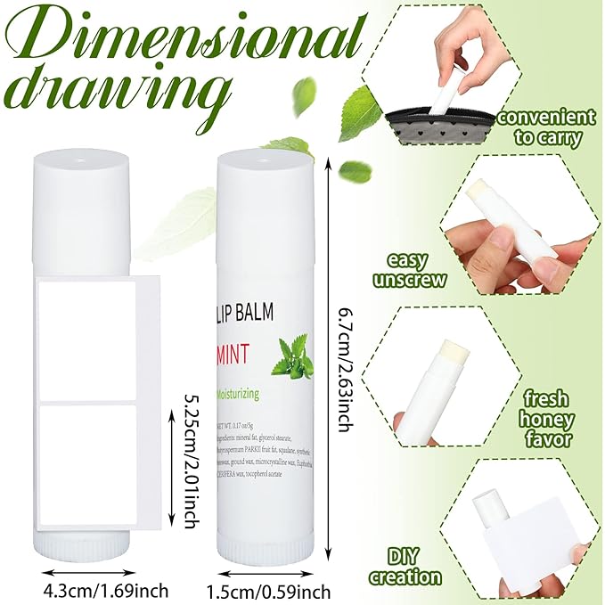 Demissle 150 Pcs Unlabeled Lip Balm Bulk Chapped Stick Blank Mini Lip Balm Gifts Moisturizing Lip Balms Favors for Women Homeless Wedding Bridal Shower Favors Baby Shower Guests Favors(Mint)-VivaGrace Women