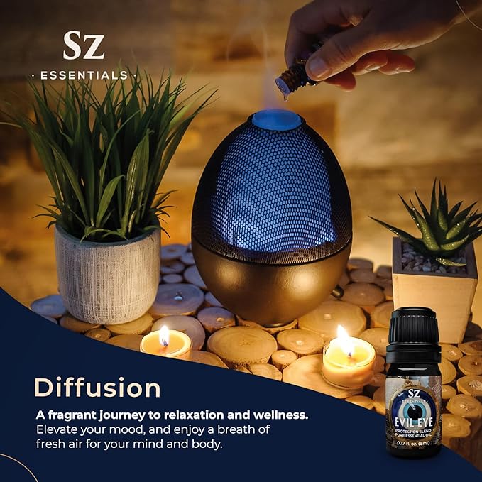 Evil Eye Protection Pure Essential Oil Blend - All-Natural Oils for Spells, Cleansing, Amulets & Rituals - Safeguard Against Negativity Evil & Harm -Therapeutic Grade & Vegan (5ml)-VivaGrace Women